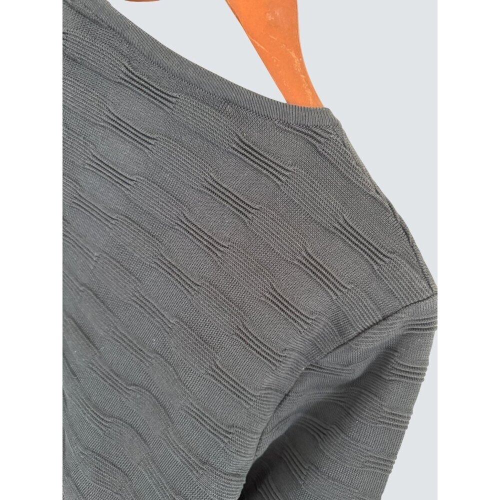 Made in Italy Metropolitan View Collection Textured Gray Knit Sweater Made In It - Picture 5 of 6